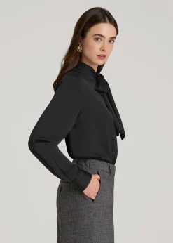 Satin Blouse With Bow for Tall Women
