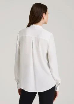 Satin Blouse With Bow for Tall Women