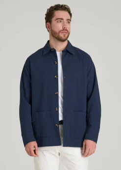 Seersucker Overshirt for Tall Men