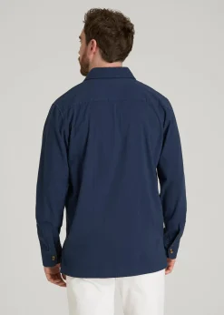 Seersucker Overshirt for Tall Men