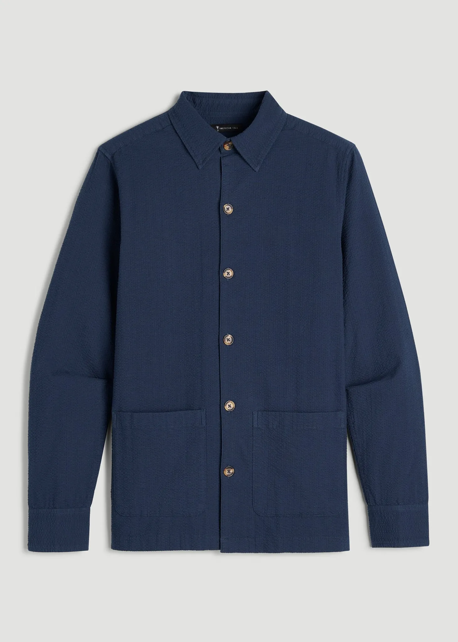 Seersucker Overshirt for Tall Men