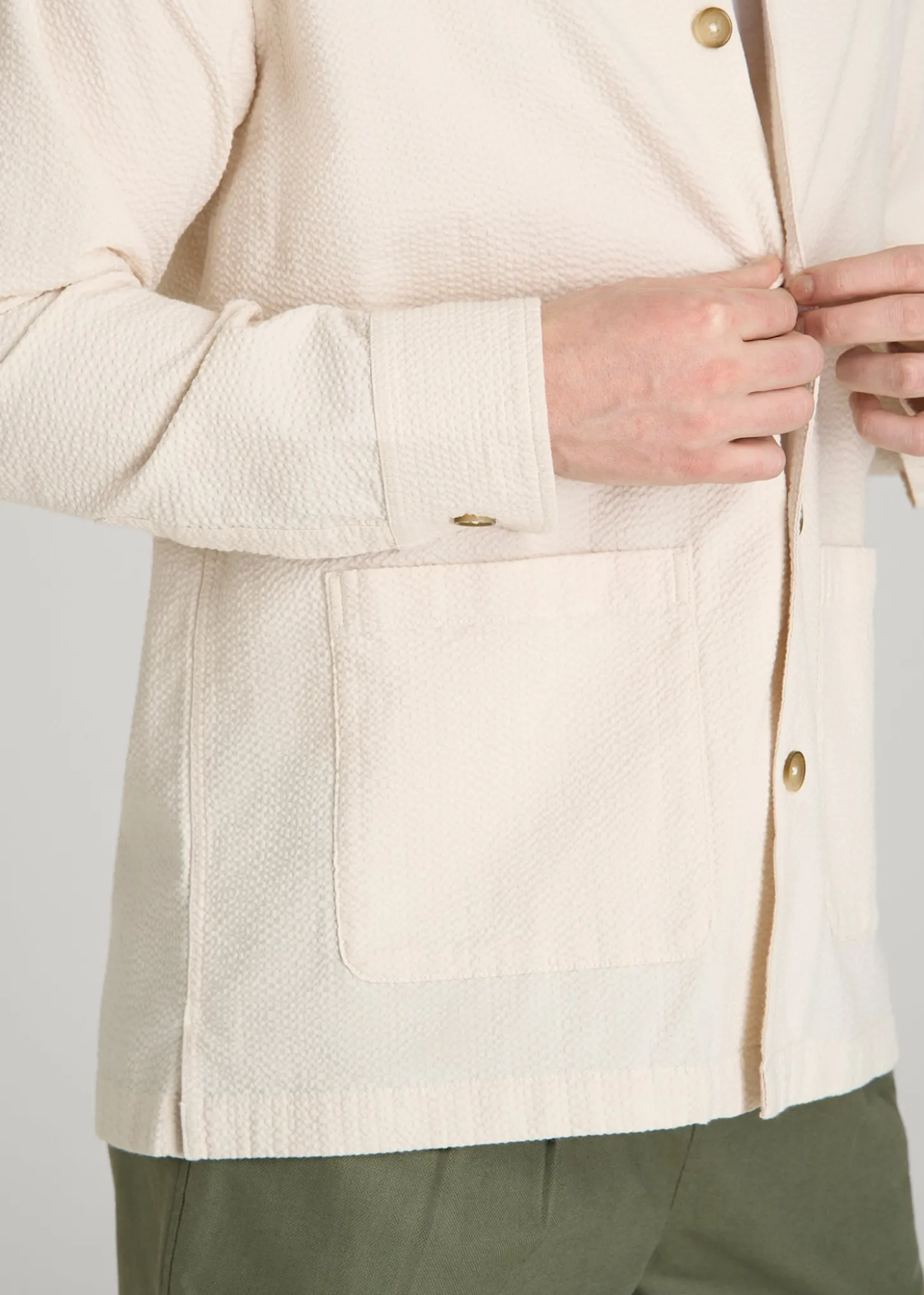 Seersucker Overshirt for Tall Men