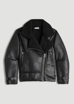 Shearling Moto Jacket for Tall Women