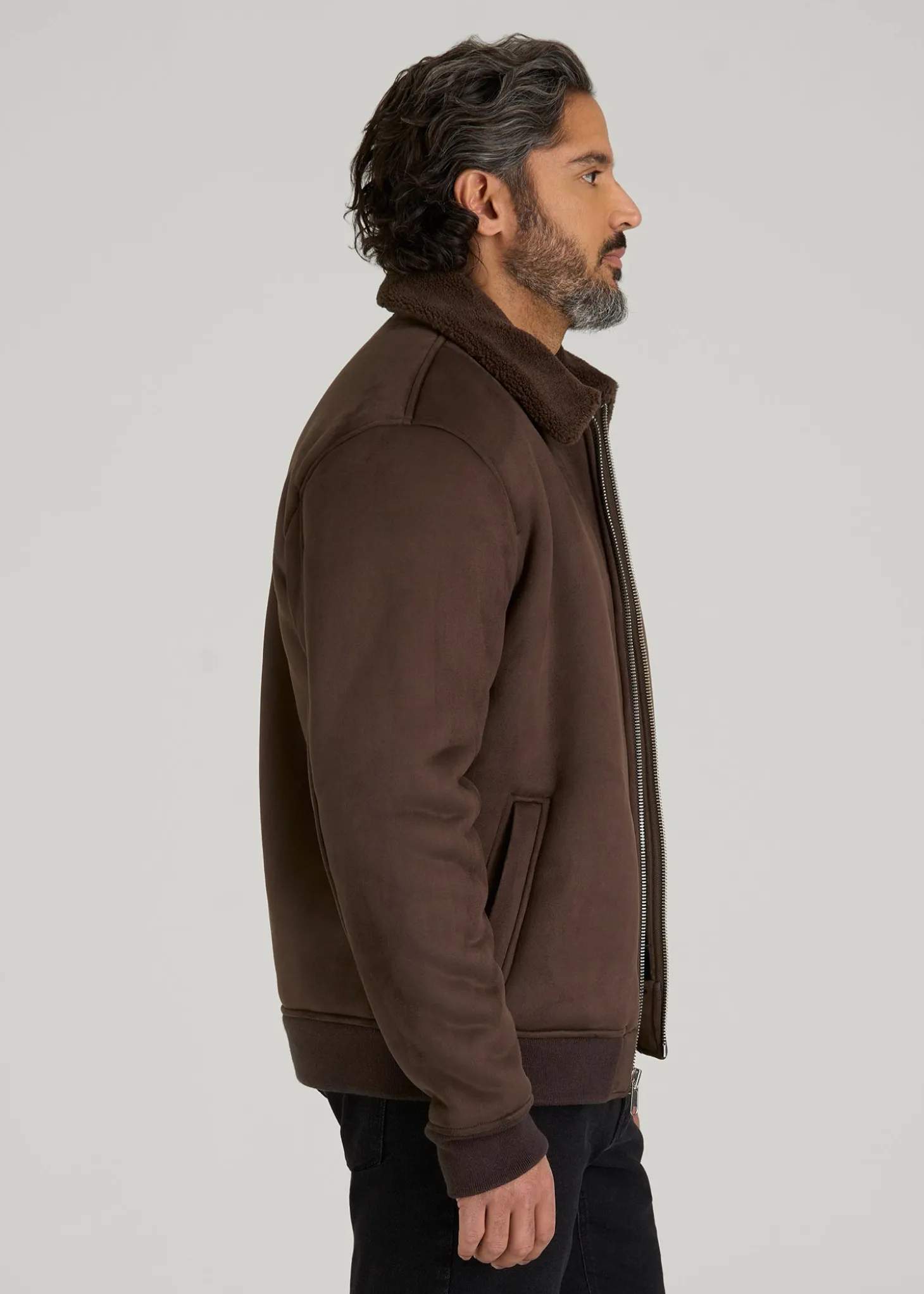 Sherpa Bomber Jacket for Tall Men