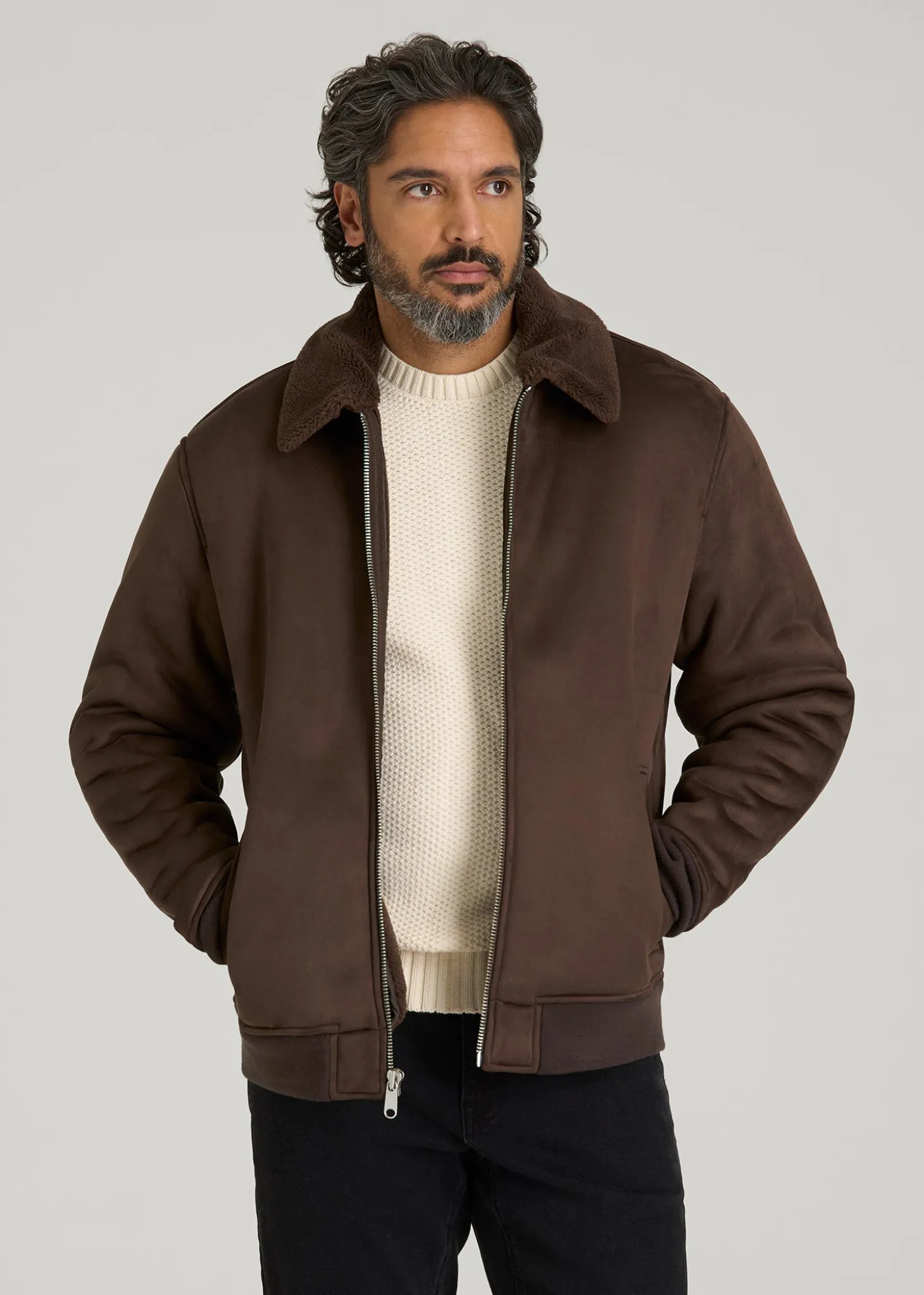 Sherpa Bomber Jacket for Tall Men