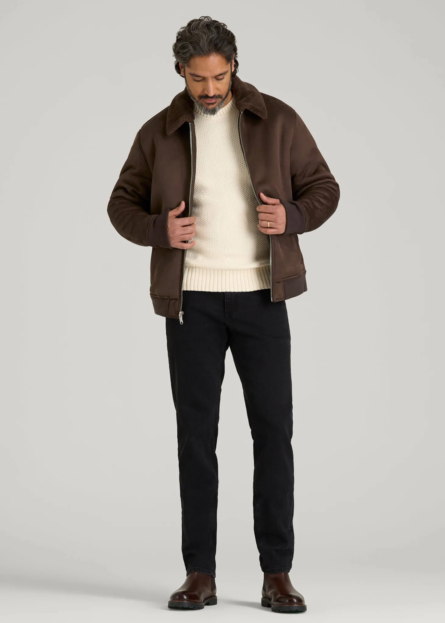 Sherpa Bomber Jacket for Tall Men