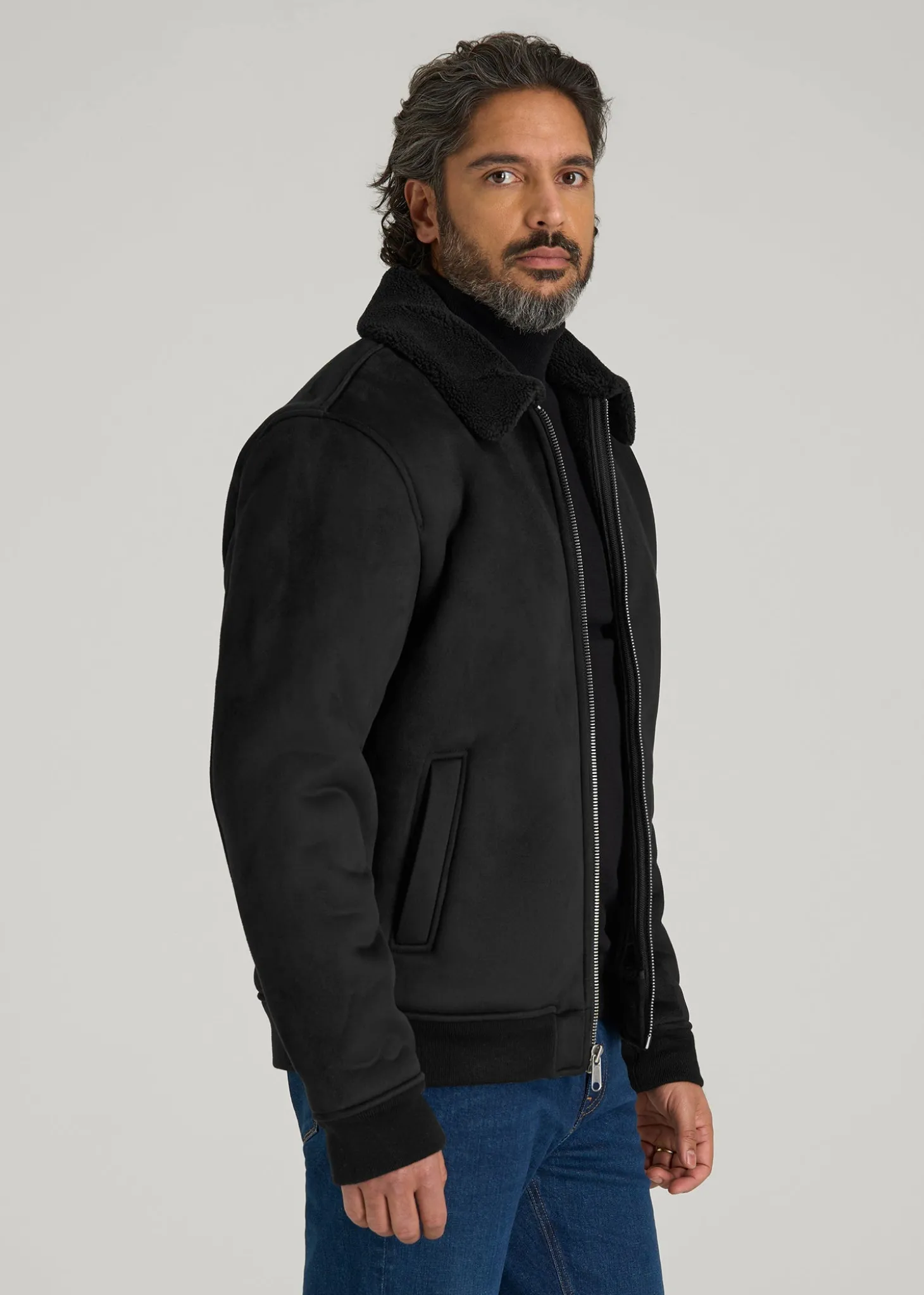 Sherpa Bomber Jacket for Tall Men
