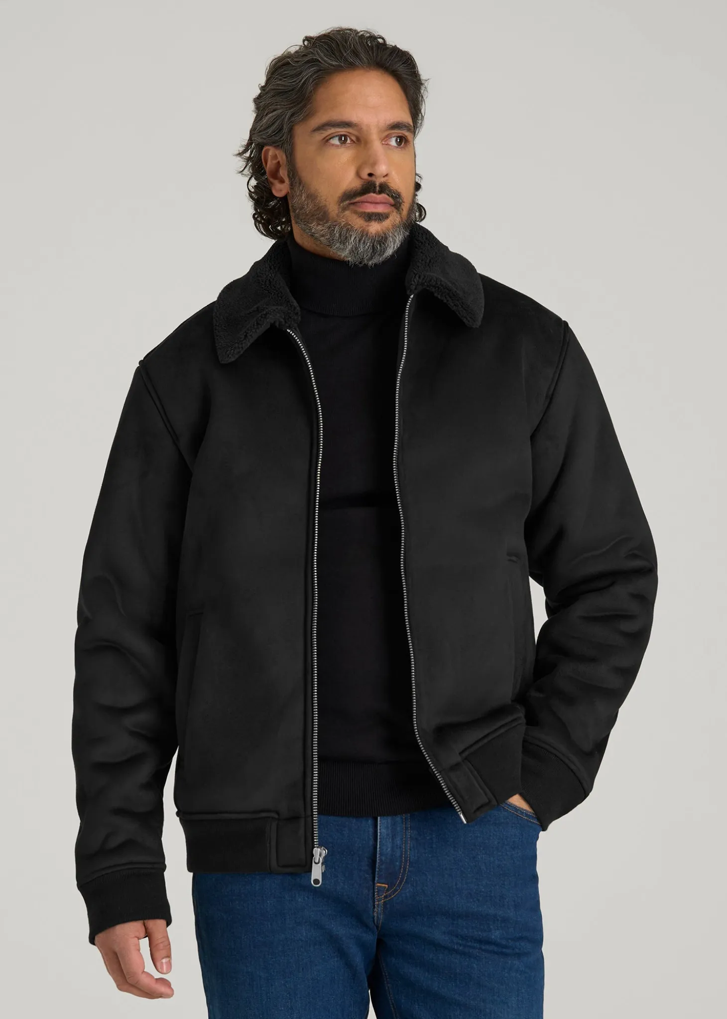 Sherpa Bomber Jacket for Tall Men
