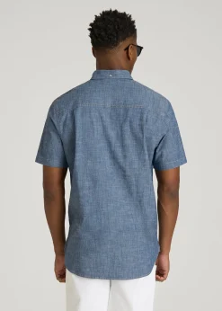 Short Sleeve Chambray Shirt for Tall Men