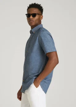 Short Sleeve Chambray Shirt for Tall Men