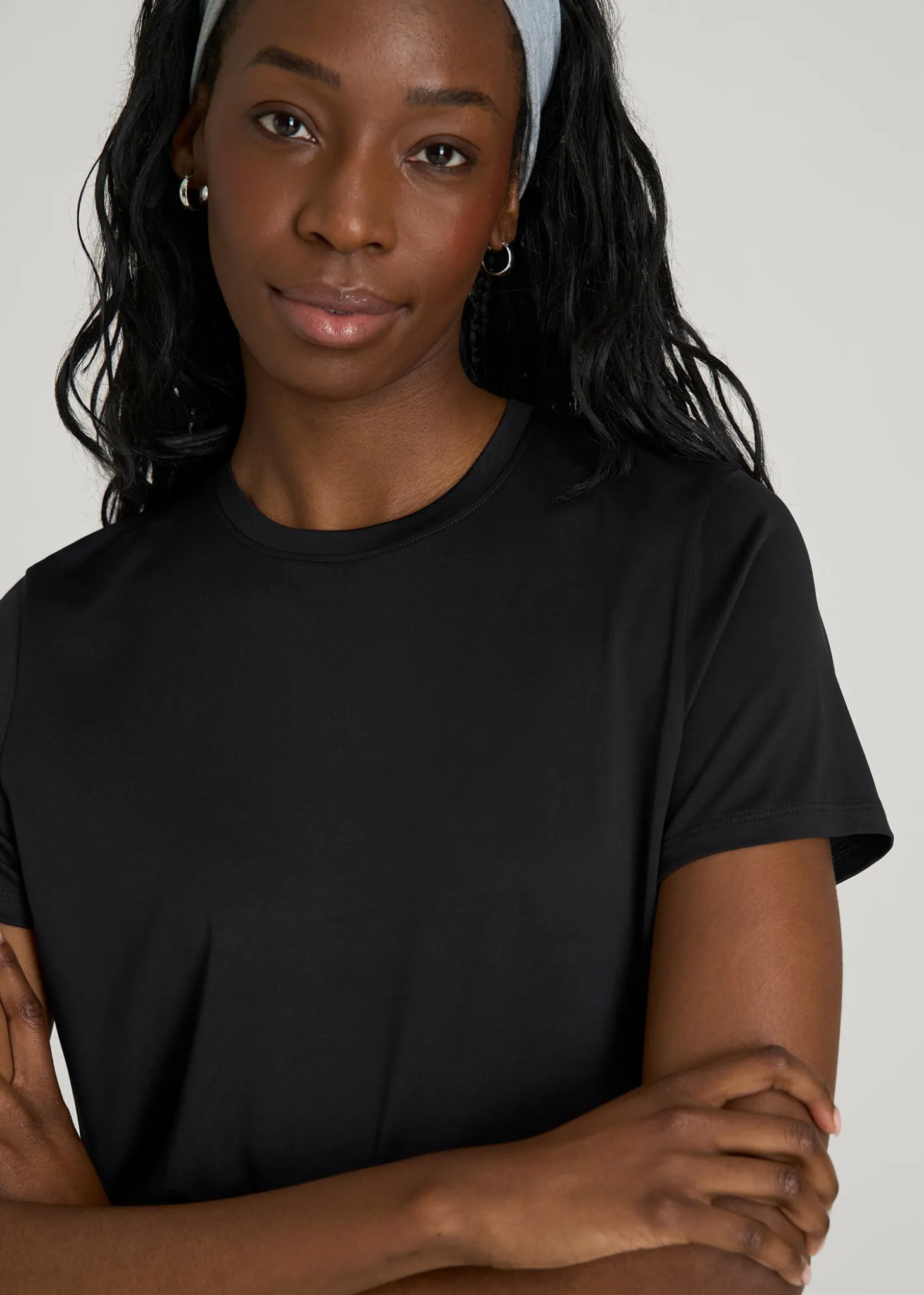 Short Sleeve Crewneck Tee for Tall Women