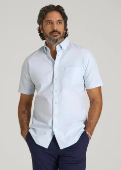 Short Sleeve Oxford Button Shirt For Tall Men