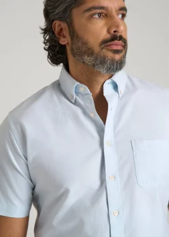 Short Sleeve Oxford Button Shirt For Tall Men