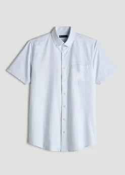 Short Sleeve Oxford Button Shirt For Tall Men