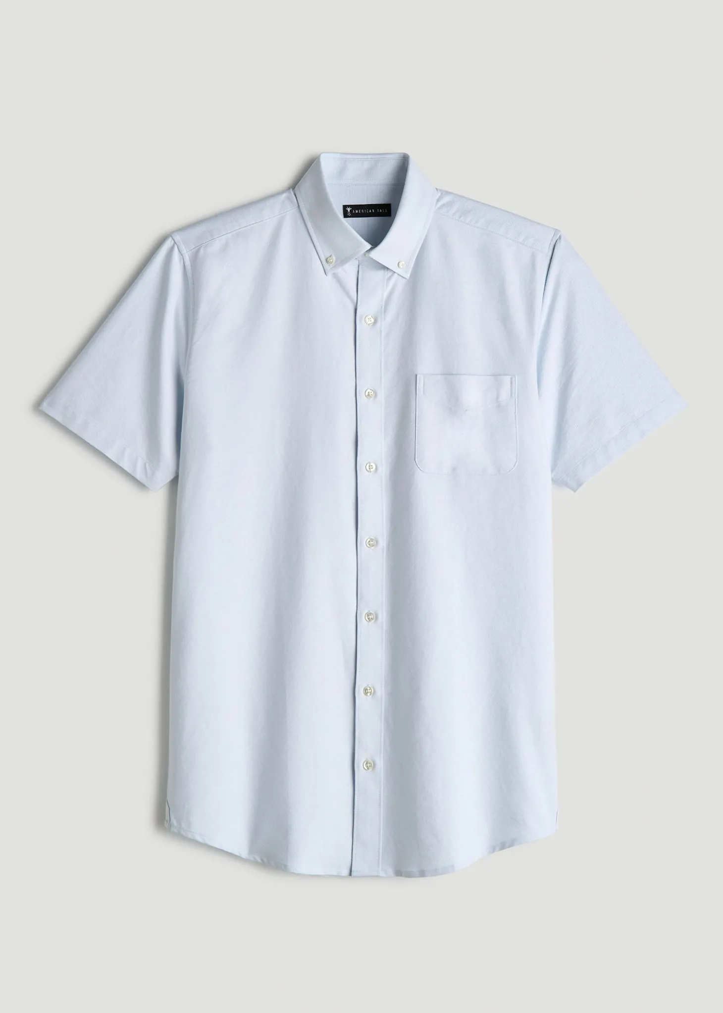 Short Sleeve Oxford Button Shirt For Tall Men