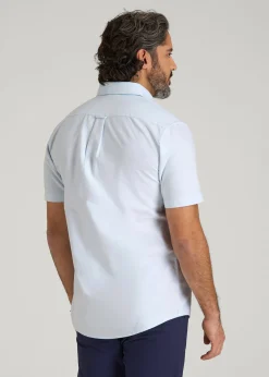Short Sleeve Oxford Button Shirt For Tall Men