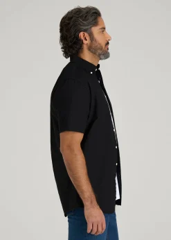 Short Sleeve Oxford Button Shirt For Tall Men
