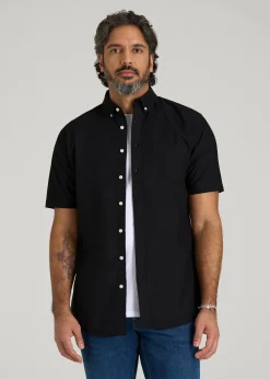 Short Sleeve Oxford Button Shirt For Tall Men
