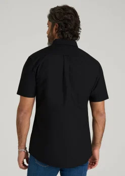 Short Sleeve Oxford Button Shirt For Tall Men