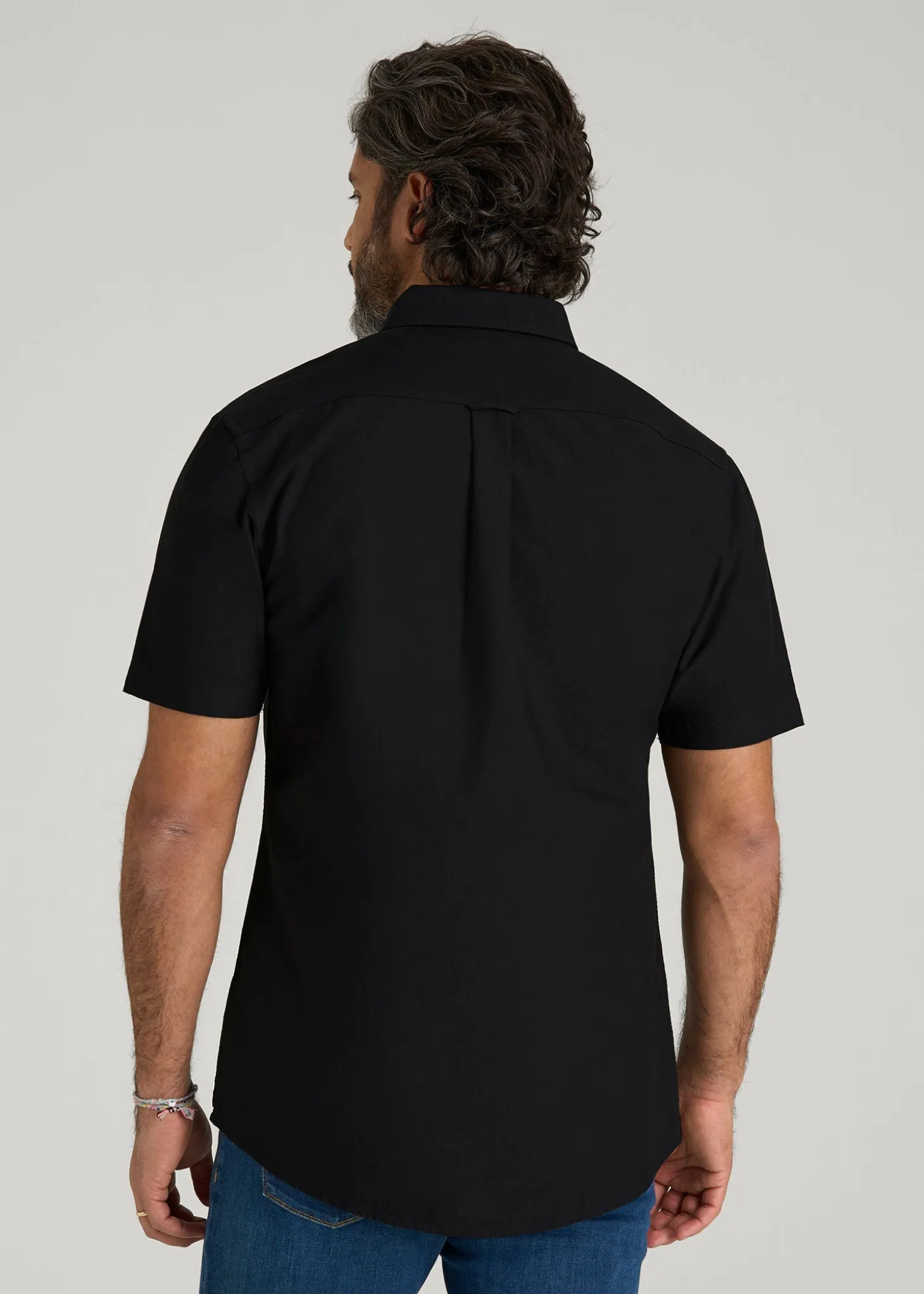 Short Sleeve Oxford Button Shirt For Tall Men