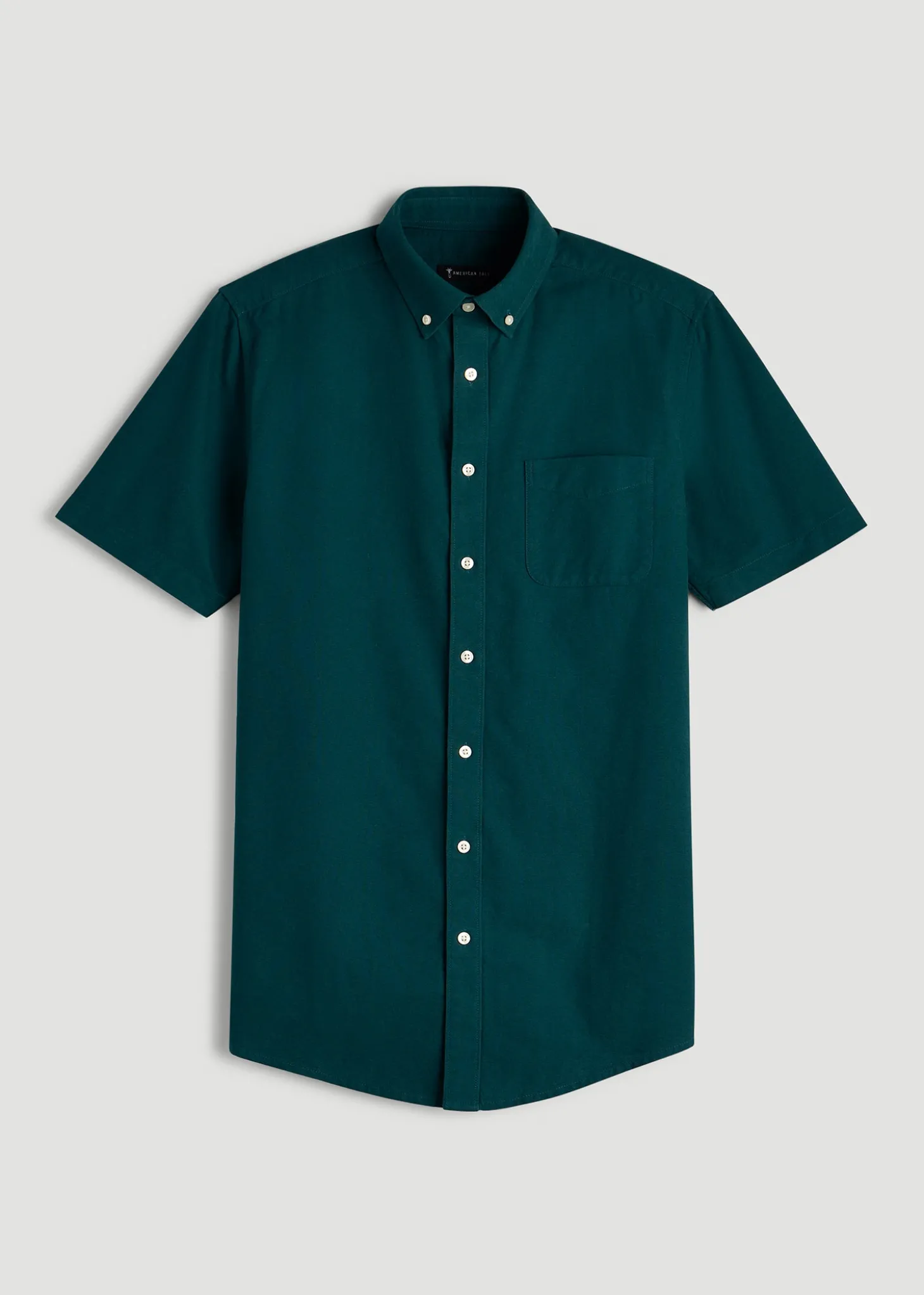 Short Sleeve Oxford Button Shirt for Tall Men