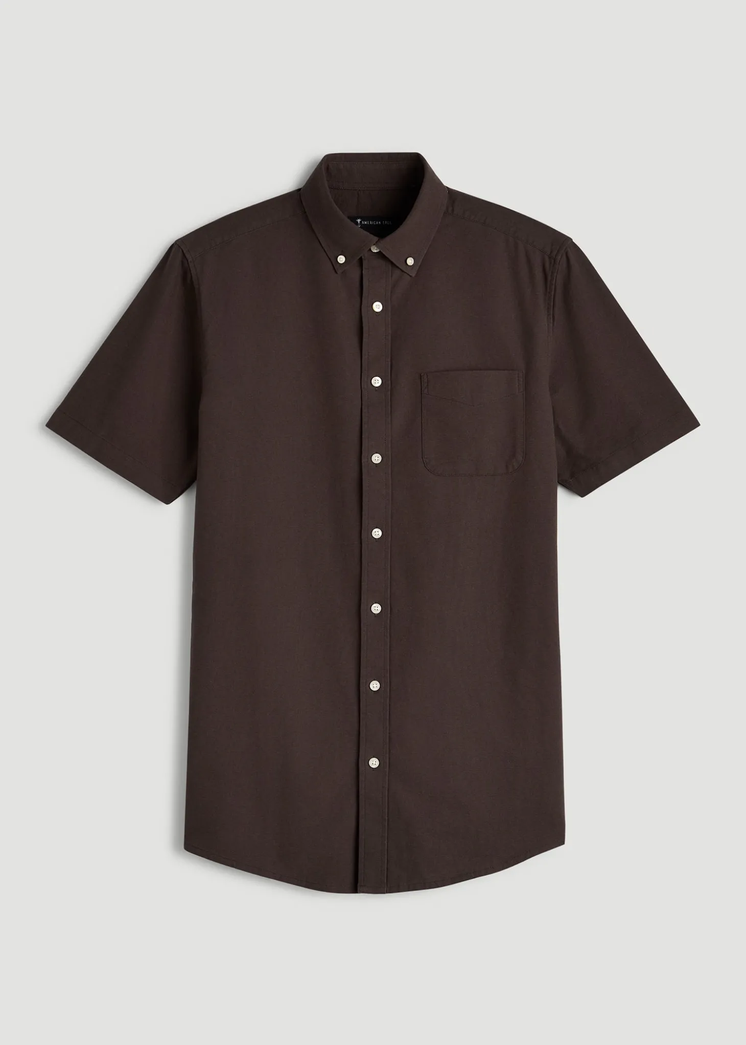 Short Sleeve Oxford Button Shirt for Tall Men