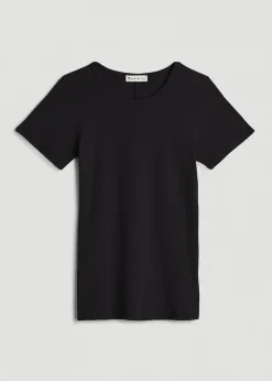 Short Sleeve Ribbed Crewneck T-Shirt for Tall Women