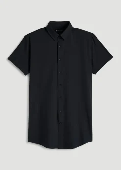 Short Sleeve Traveler Stretch Button Shirt for Tall Men