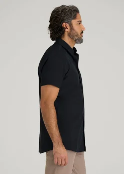 Short Sleeve Traveler Stretch Button Shirt for Tall Men