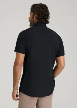 Short Sleeve Traveler Stretch Button Shirt for Tall Men