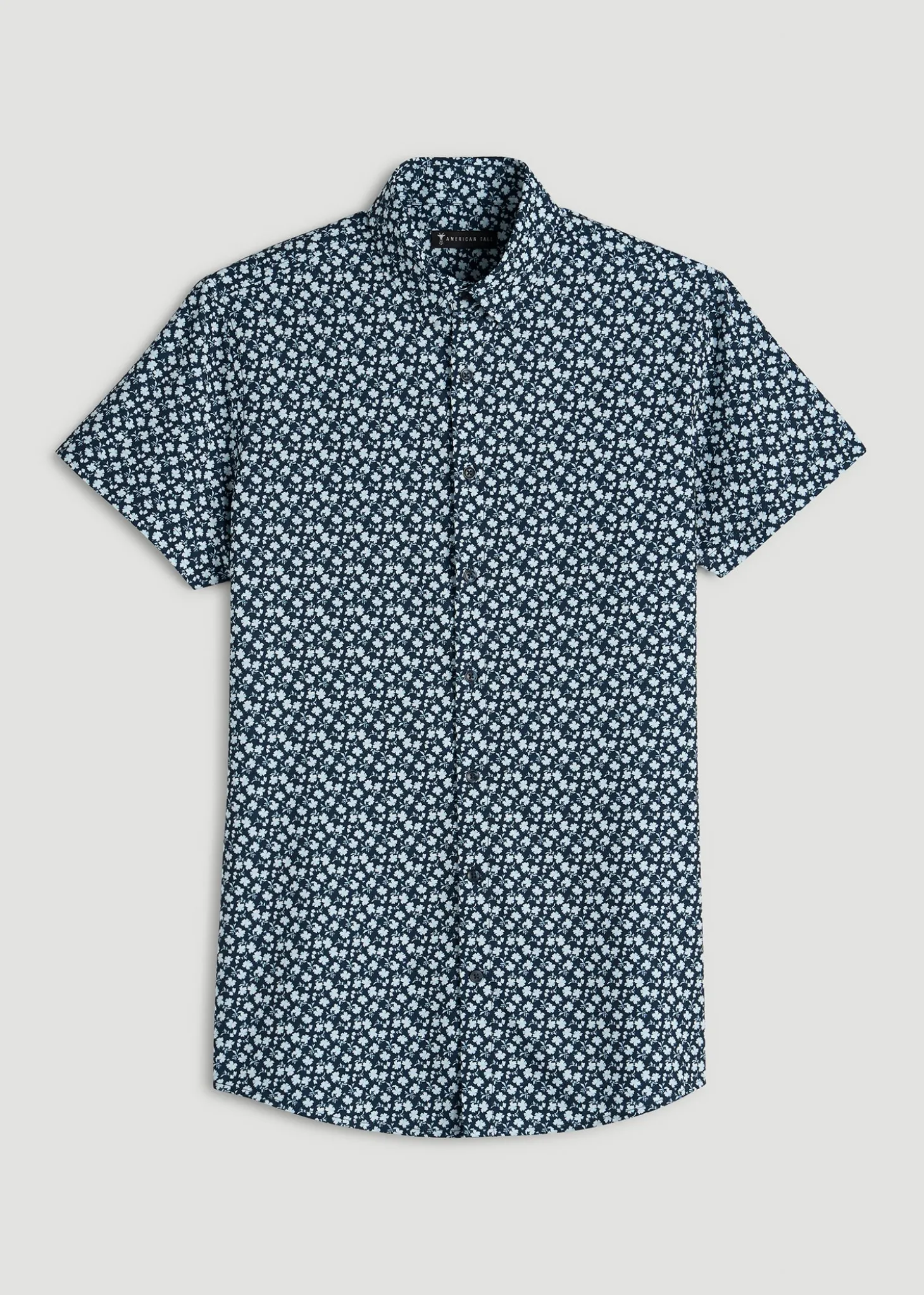 Short Sleeve Traveler Stretch Button Shirt for Tall Men