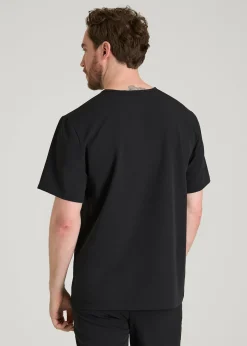 Short-Sleeve V-Neck Scrub Top for Tall Men