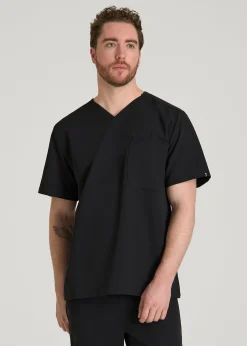 Short-Sleeve V-Neck Scrub Top for Tall Men