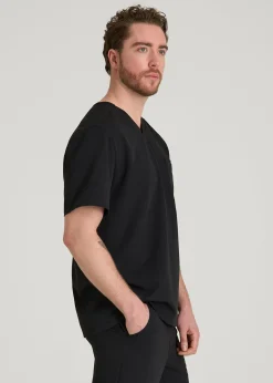 Short-Sleeve V-Neck Scrub Top for Tall Men