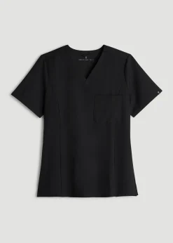 Short Sleeve V-Neck Scrub Top for Tall Women