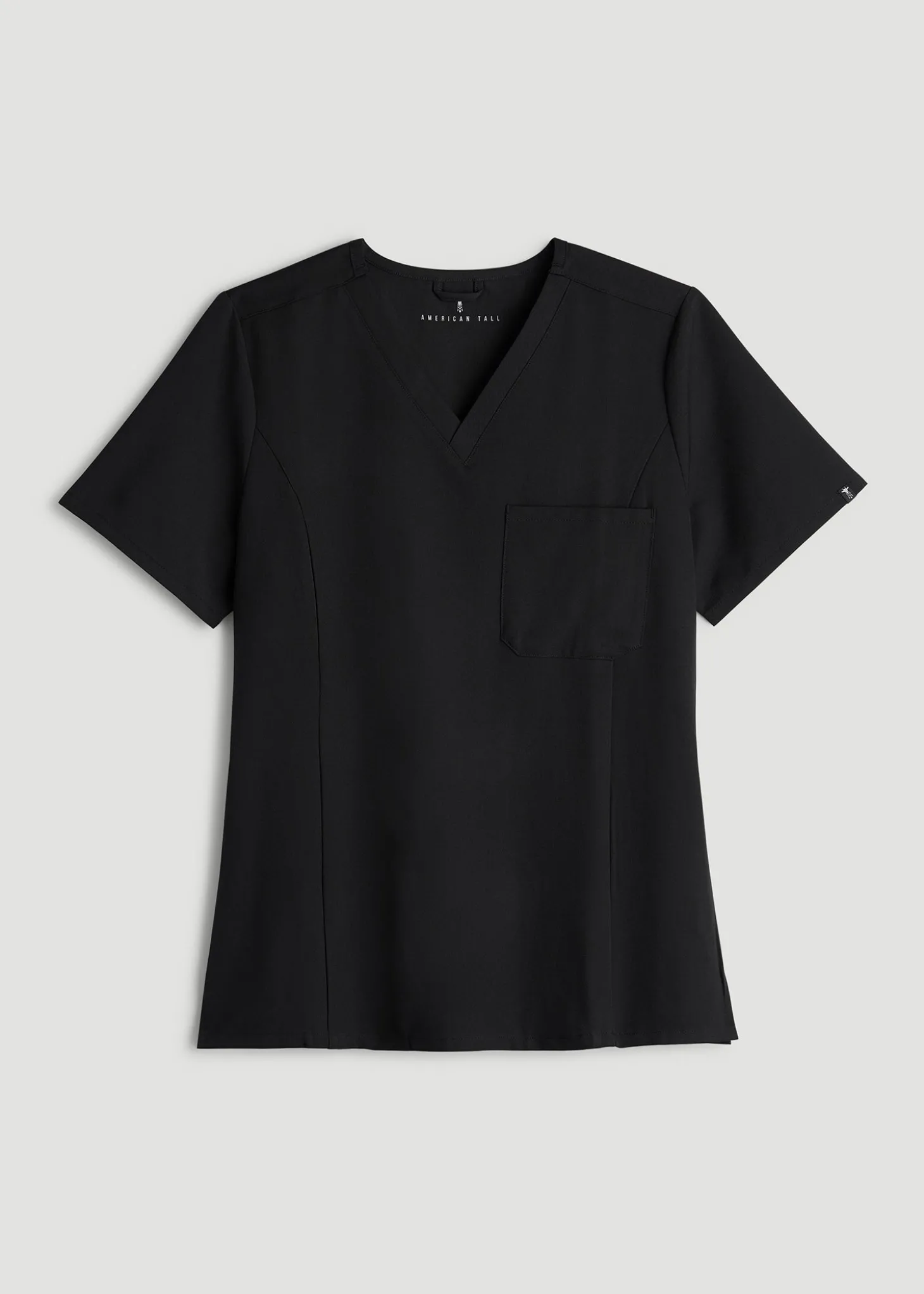 Short Sleeve V-Neck Scrub Top for Tall Women