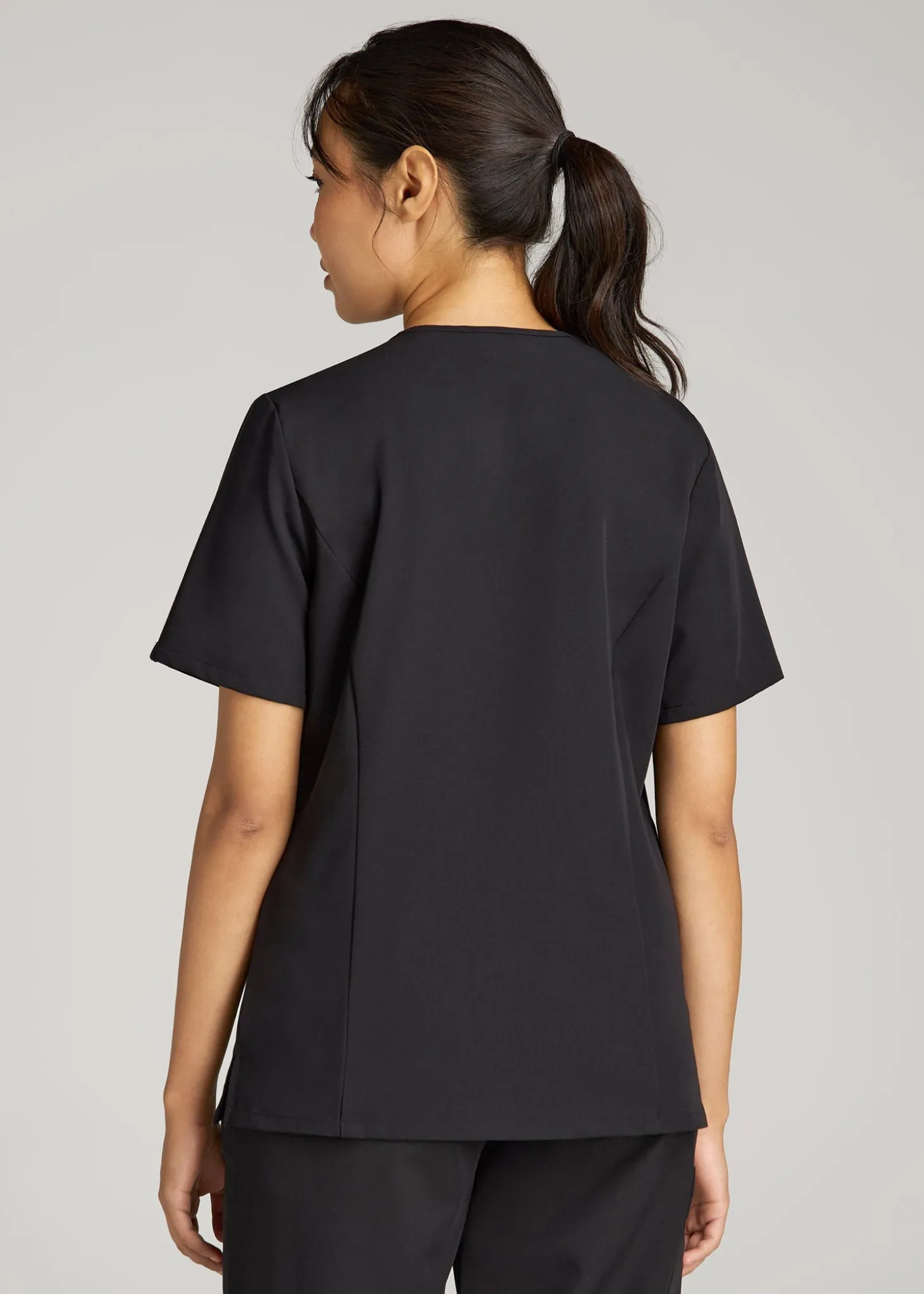 Short Sleeve V-Neck Scrub Top for Tall Women