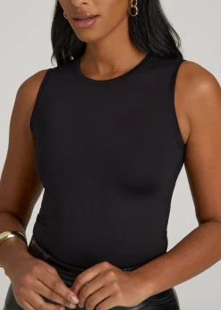 Sleeveless Crewneck Bodysuit for Tall Women