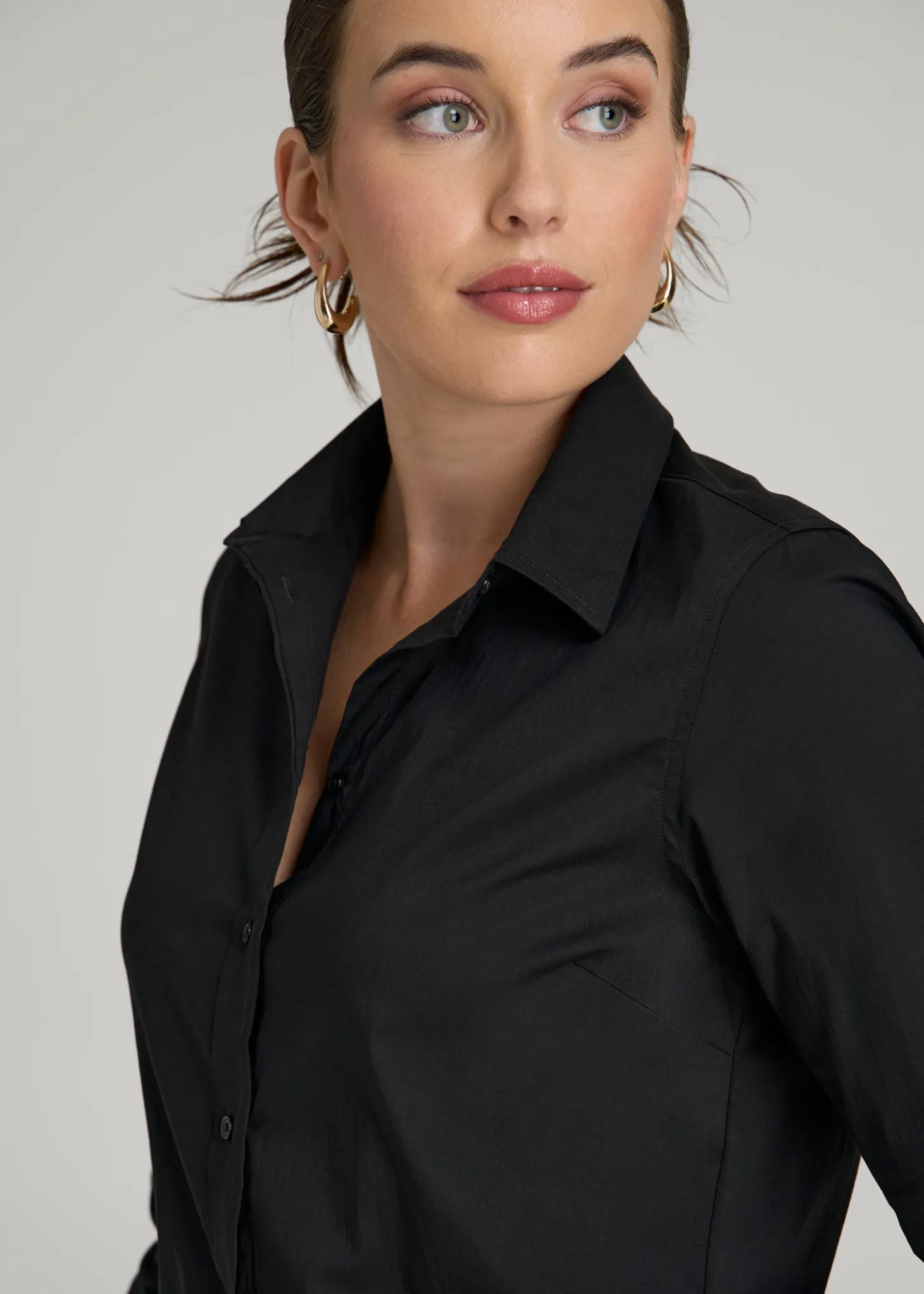 Slim Fit Button Up Shirt for Tall Women