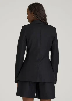 Slim Fit Linen Blend Blazer for Tall Women