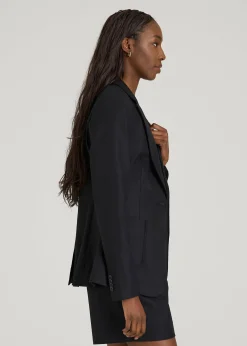 Slim Fit Linen Blend Blazer for Tall Women