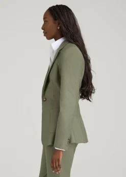 Slim Fit Linen Blend Blazer for Tall Women