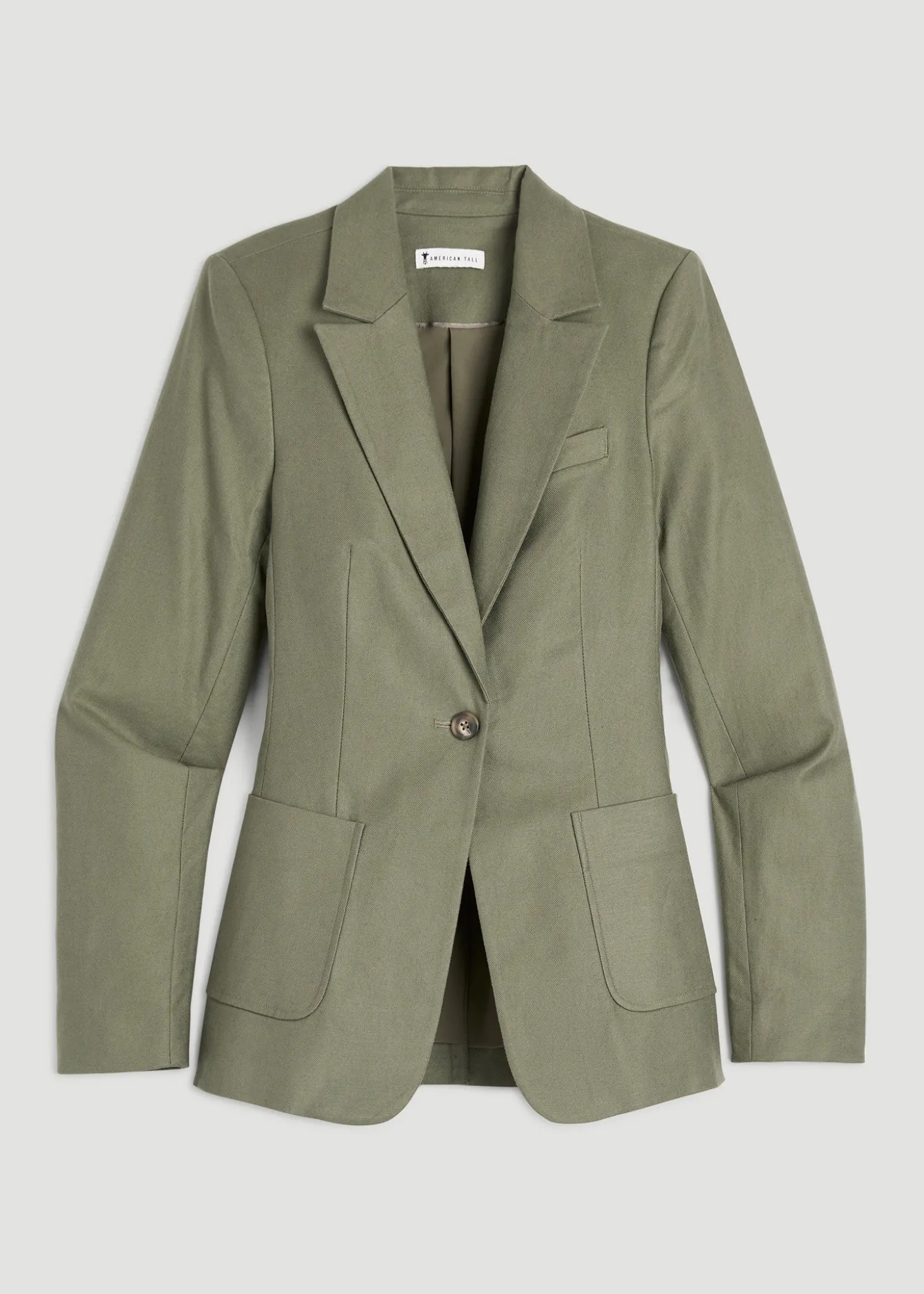 Slim Fit Linen Blend Blazer for Tall Women