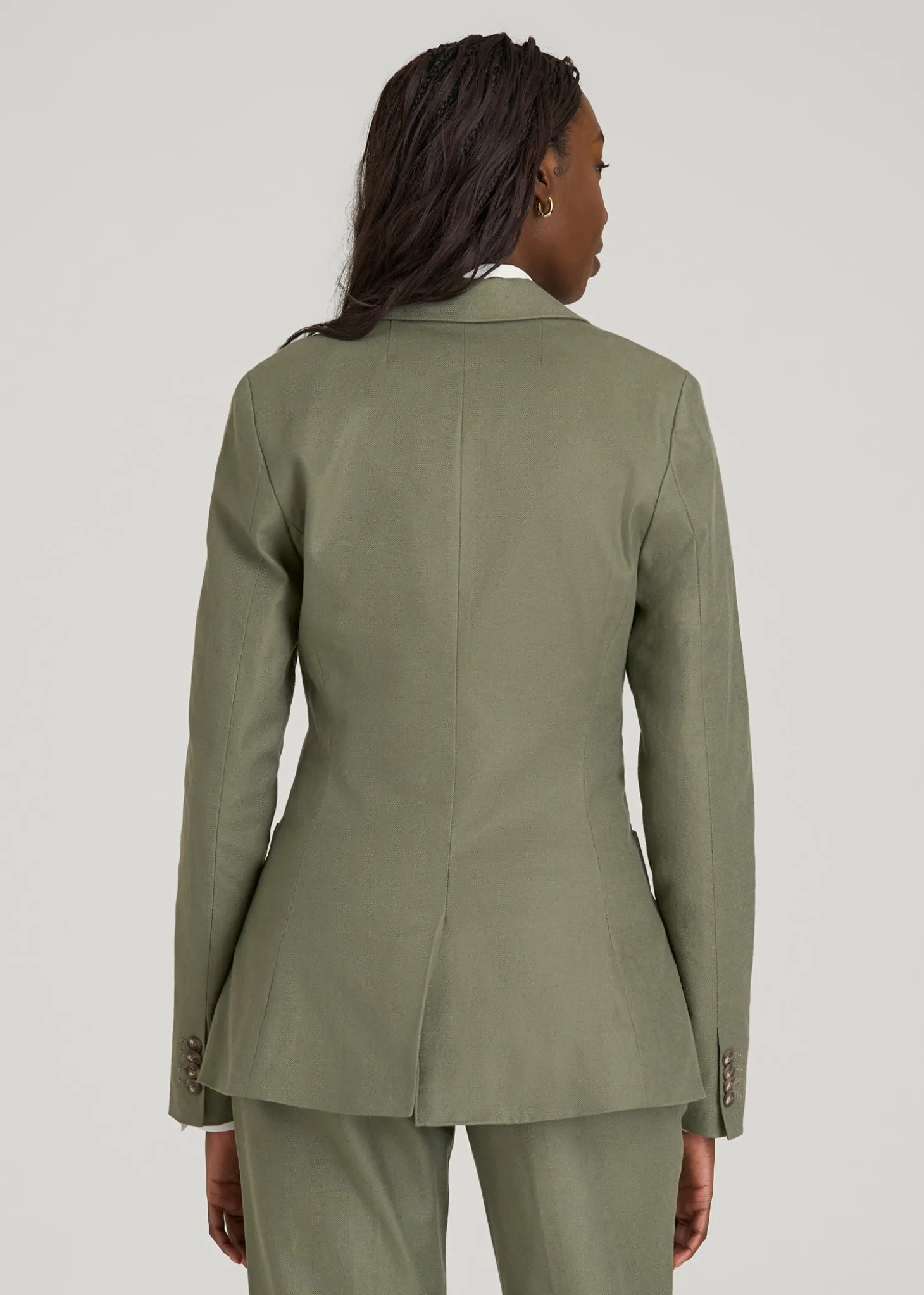 Slim Fit Linen Blend Blazer for Tall Women