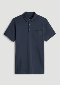 Slub Knit Polo with Pocket for Tall Men