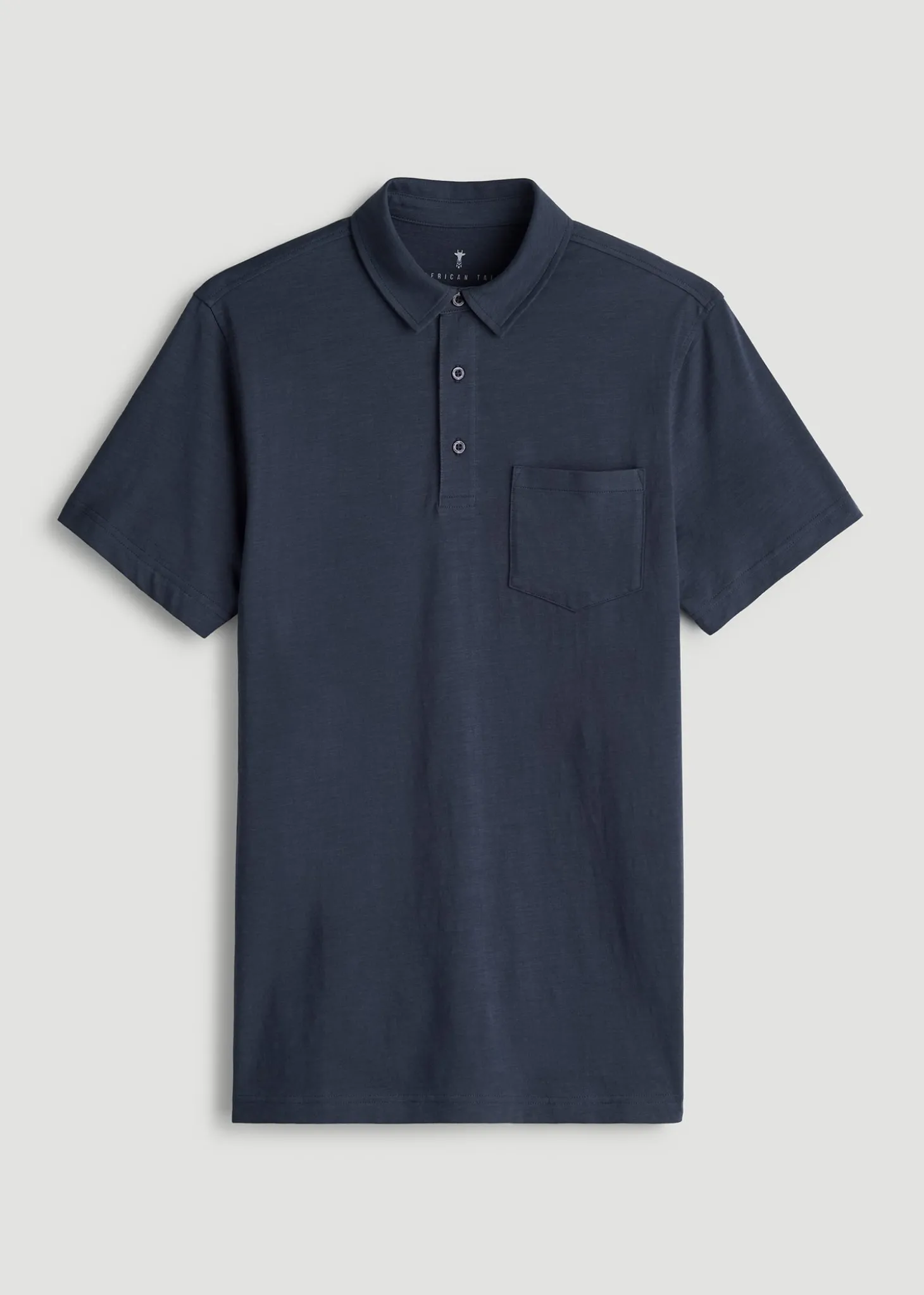 Slub Knit Polo with Pocket for Tall Men