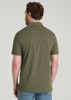 Slub Knit Polo with Pocket for Tall Men