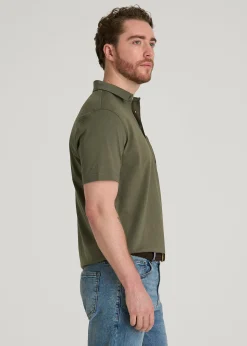 Slub Knit Polo with Pocket for Tall Men