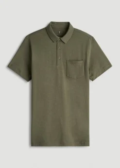 Slub Knit Polo with Pocket for Tall Men