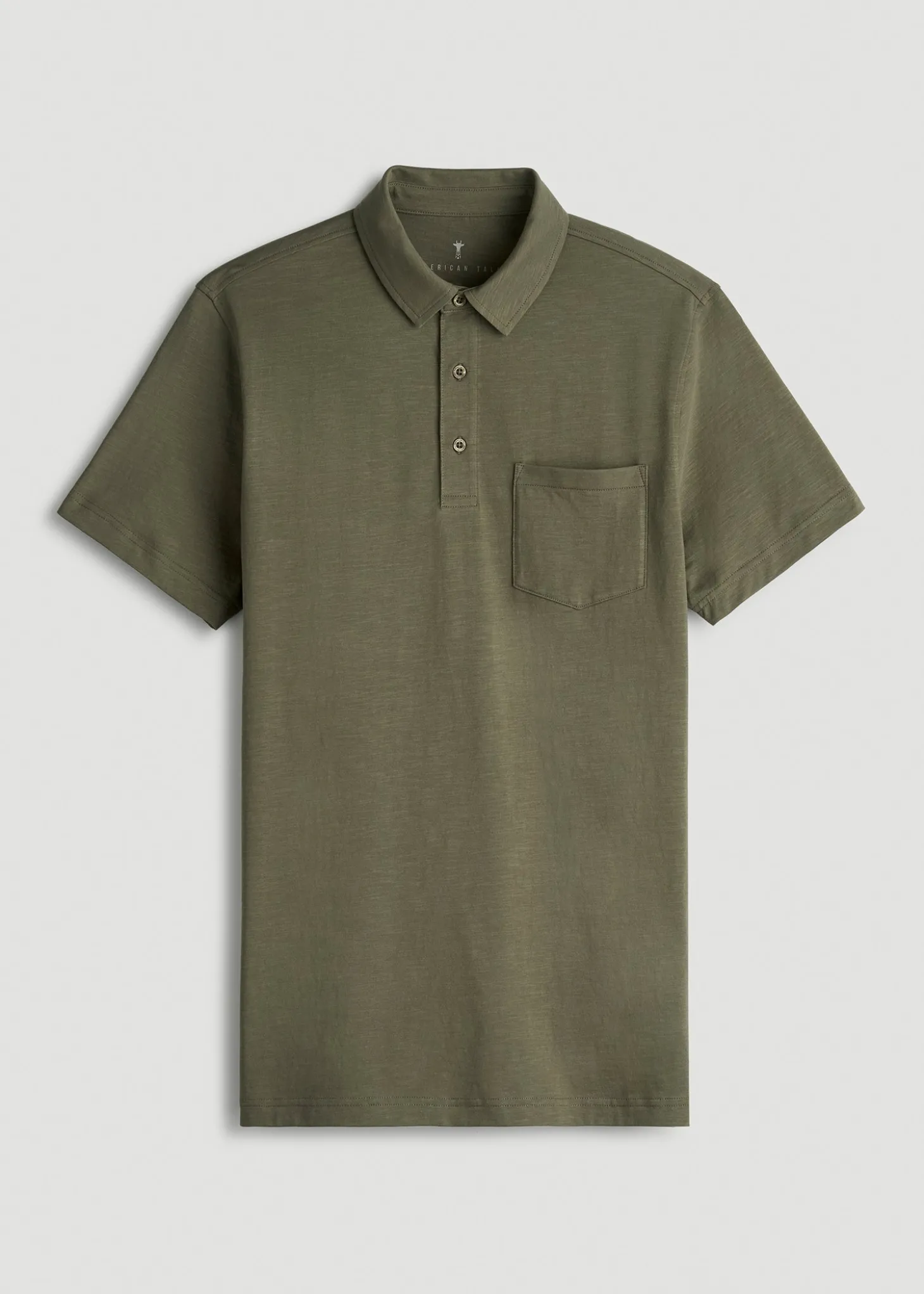 Slub Knit Polo with Pocket for Tall Men